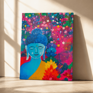Original Buddha Meditation Painting Room Decor Spiritual Wall Art Zen Home Decor Yoga Studio Decoration Housewarming Gift for Her