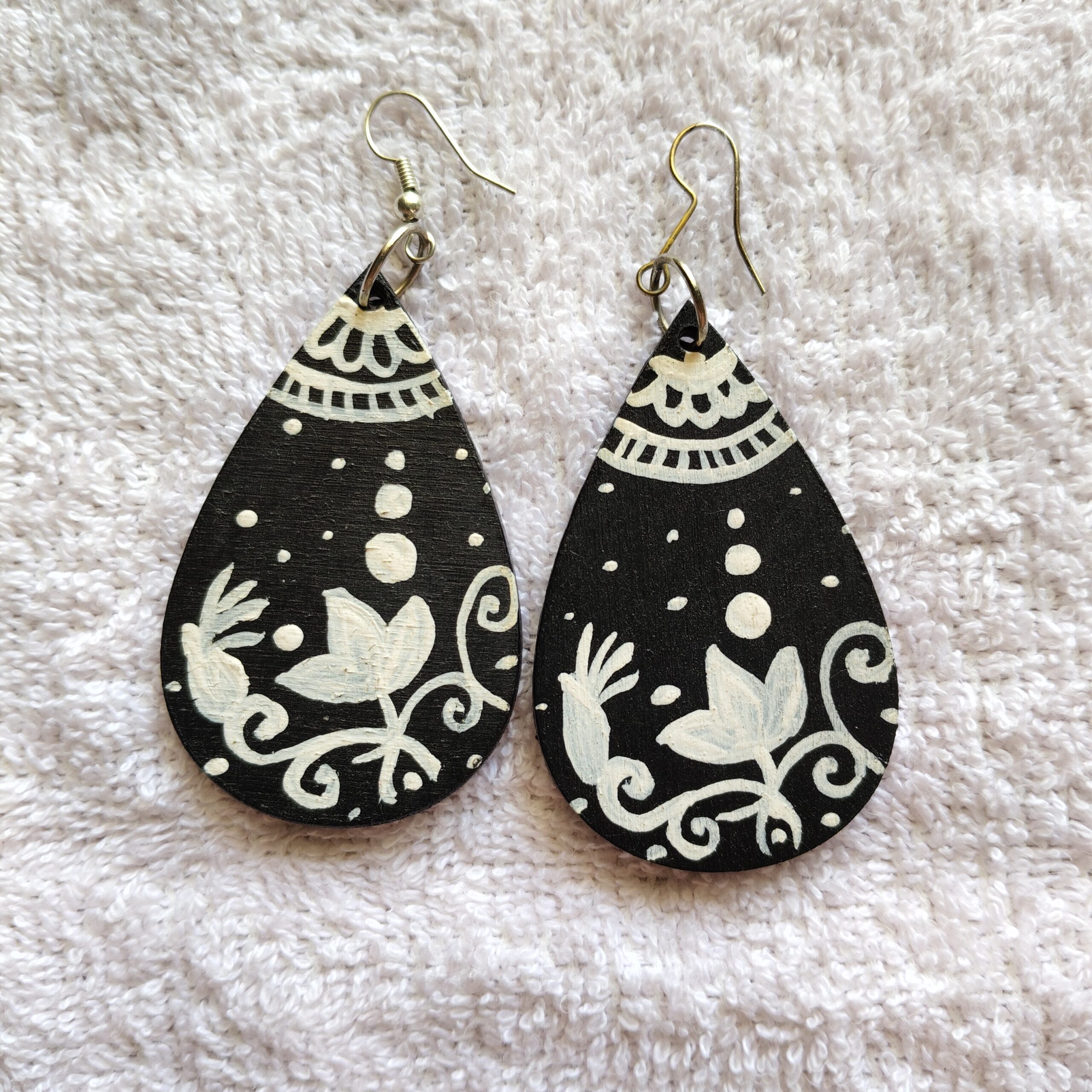 Wearable Art Earrings Hand Painted Jewelry Statement Earring Gift For Her Boho Handmade Artistic Jewelry Women - Image 15