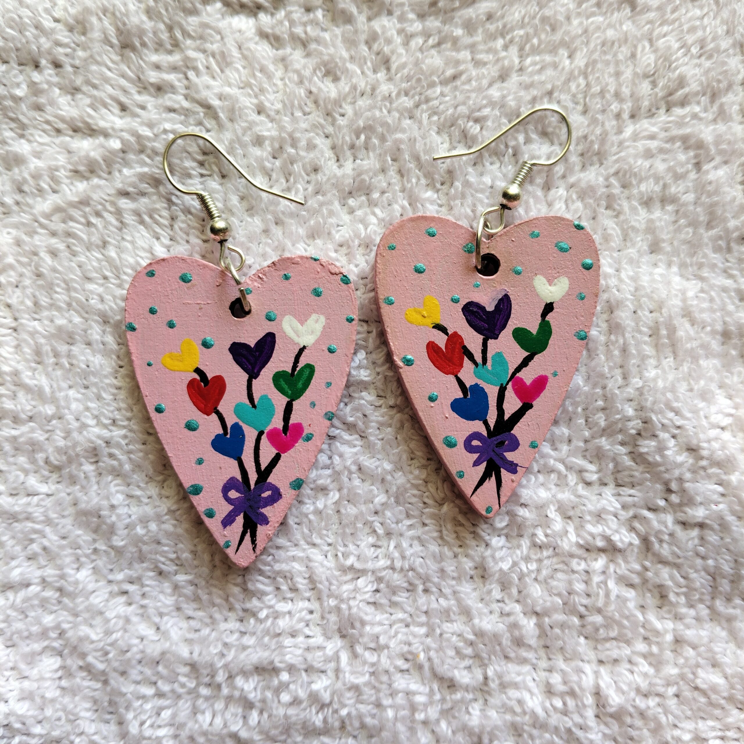 Wearable Art Earrings Hand Painted Jewelry Statement Earring Gift For Her Boho Handmade Artistic Jewelry Women - Image 9