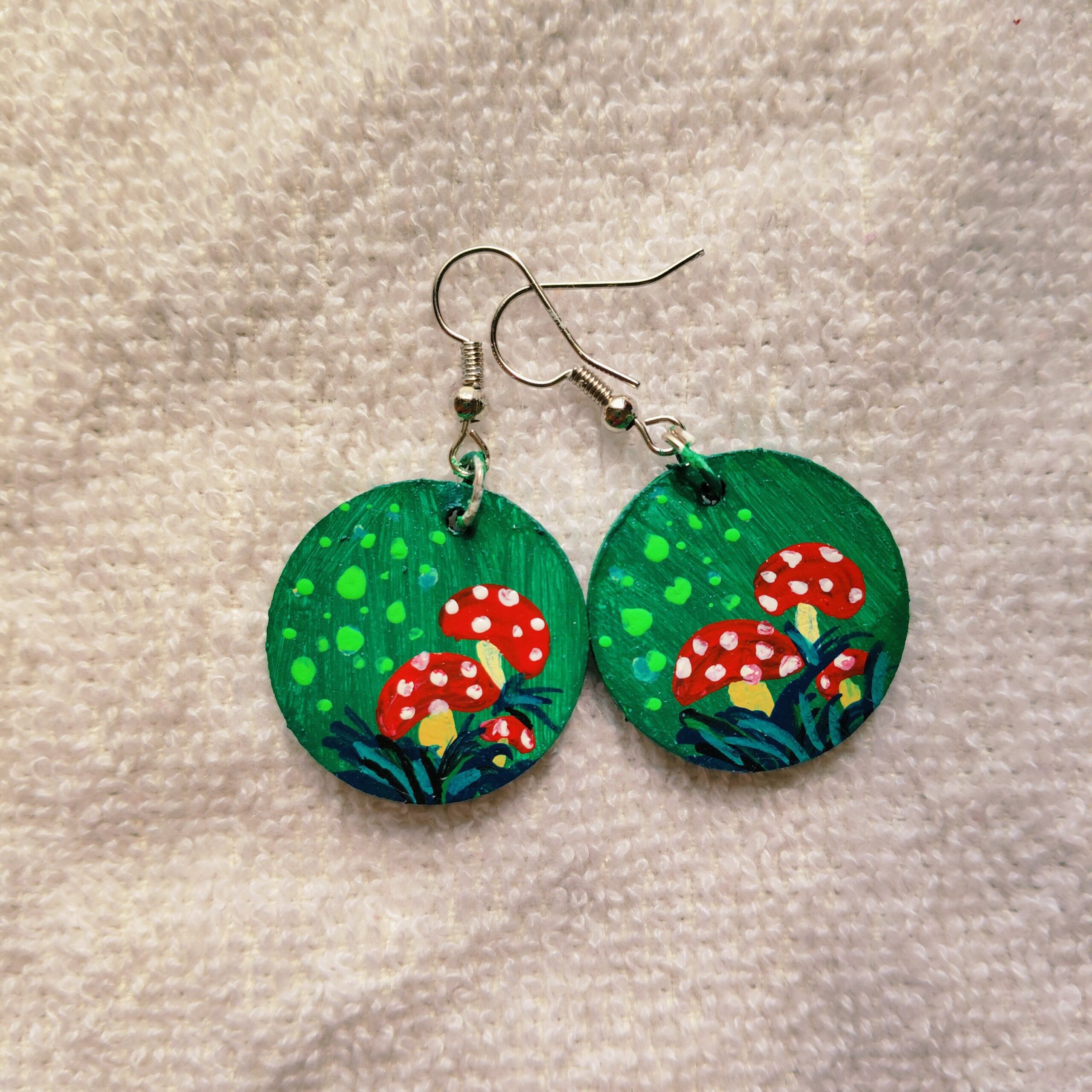 Hand Painted Wooden Earring Cottagecore Jewelry Boho Statement Earring Wearable Art Gift for Her - Image 10