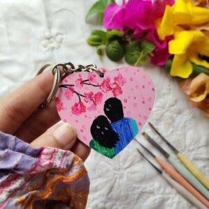 Hand Painted Keychain Personalized Keyring Gift For Her Custom Keychain Birthday Gift Handmade Accessory Gift For Friend