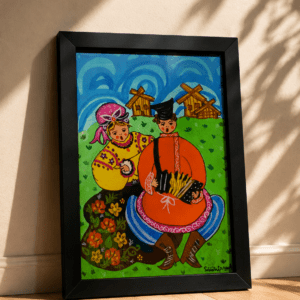 Russian Folk Art Print Painting Home Decor Cultural Wall Hanging Rustic Cottage Decor Unique Housewarming Gift