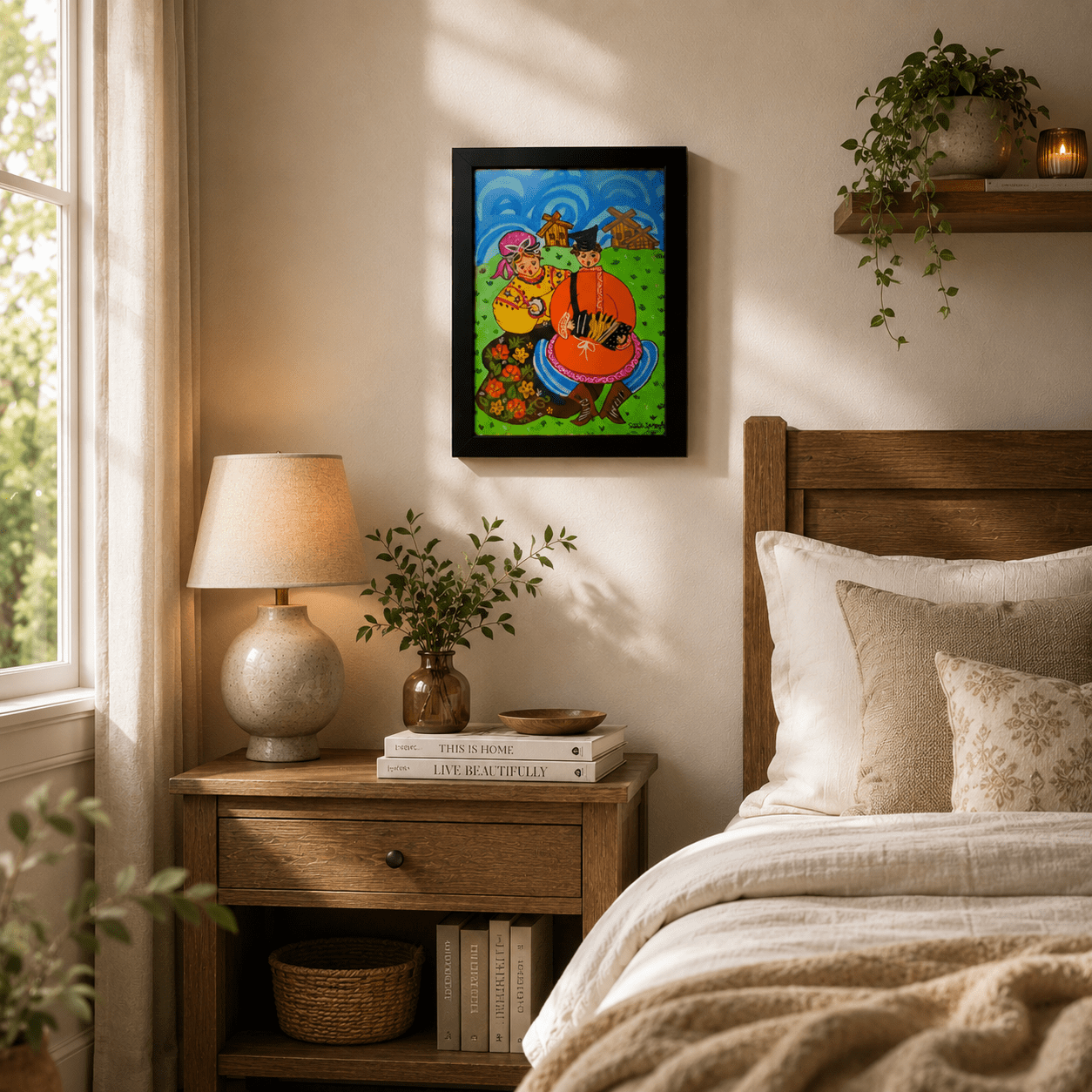 Russian Folk Art Print Painting Home Decor Cultural Wall Hanging Rustic Cottage Decor Unique Housewarming Gift - Image 3