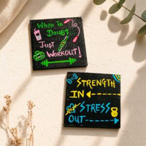 Hand Painted Fridge Magnet Motivational Gym Decor Handmade Wooden Refrigerator Magnet Fitness Gift Workout Lover Gift