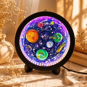 Hand Painted Galaxy Lamp Original Space Night Light Celestial Planet Decor Cosmic LED Table Lamp Astronomy Gift for Space Lovers