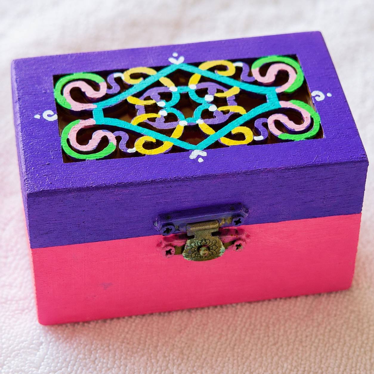 Hand Painted Jewelry Gift Box Personalized Gift for Her Mini Wooden Jewelry Box Earrings Gift Custom Love Note Box Anniversary Gift - Image 2