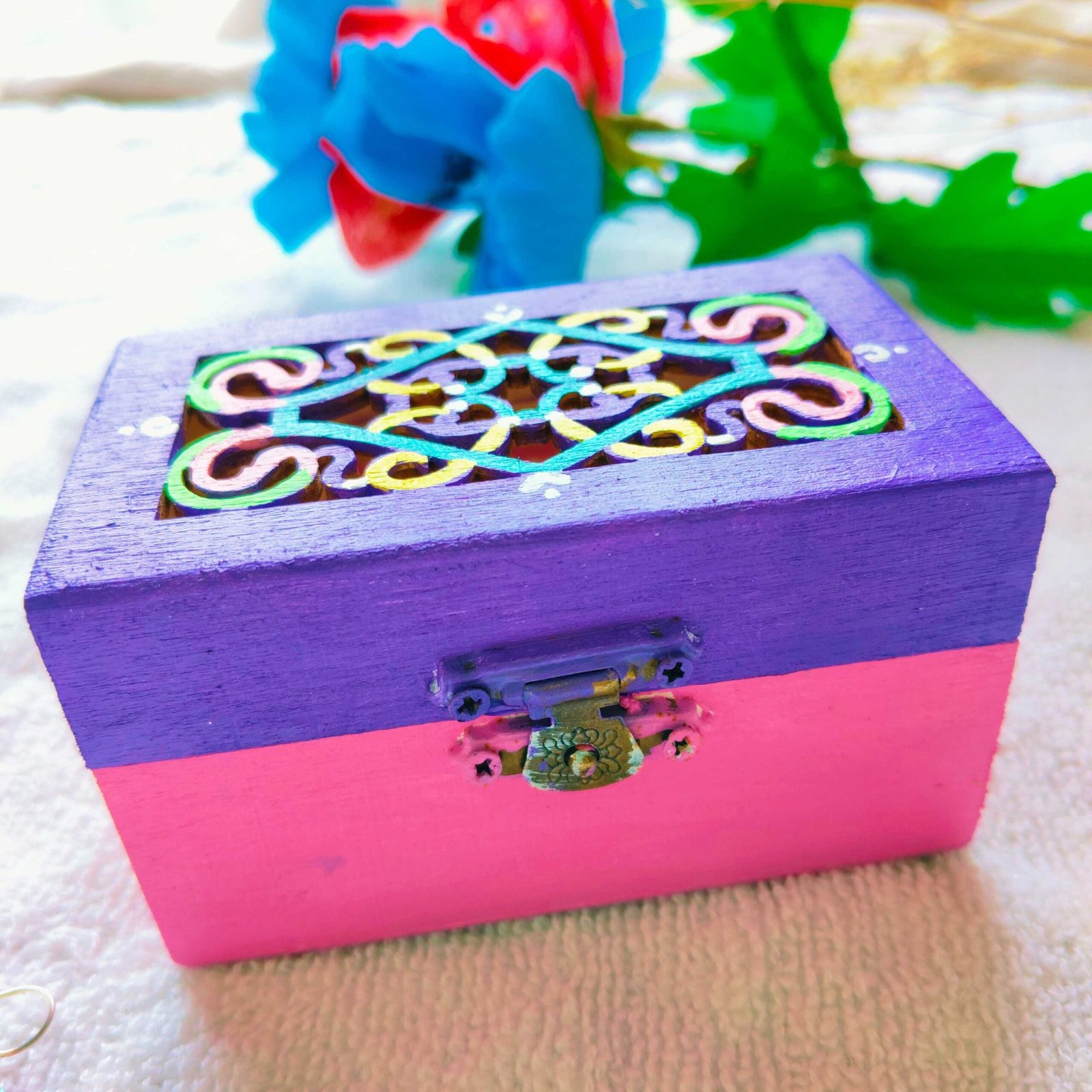 Hand Painted Jewelry Gift Box Personalized Gift for Her Mini Wooden Jewelry Box Earrings Gift Custom Love Note Box Anniversary Gift - Image 6