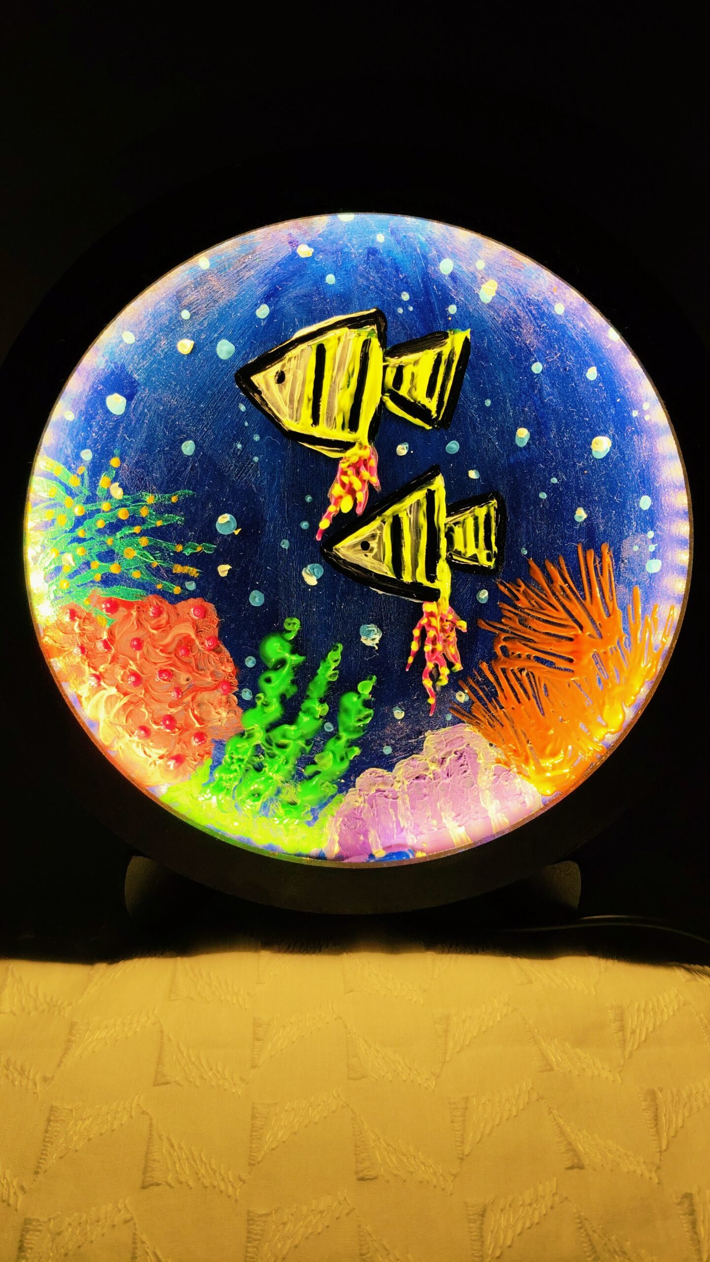 Coral Night Lamp, Underwater Ocean Decor, Hand Painted Fish Lamp, Coastal Home Decor - Image 6