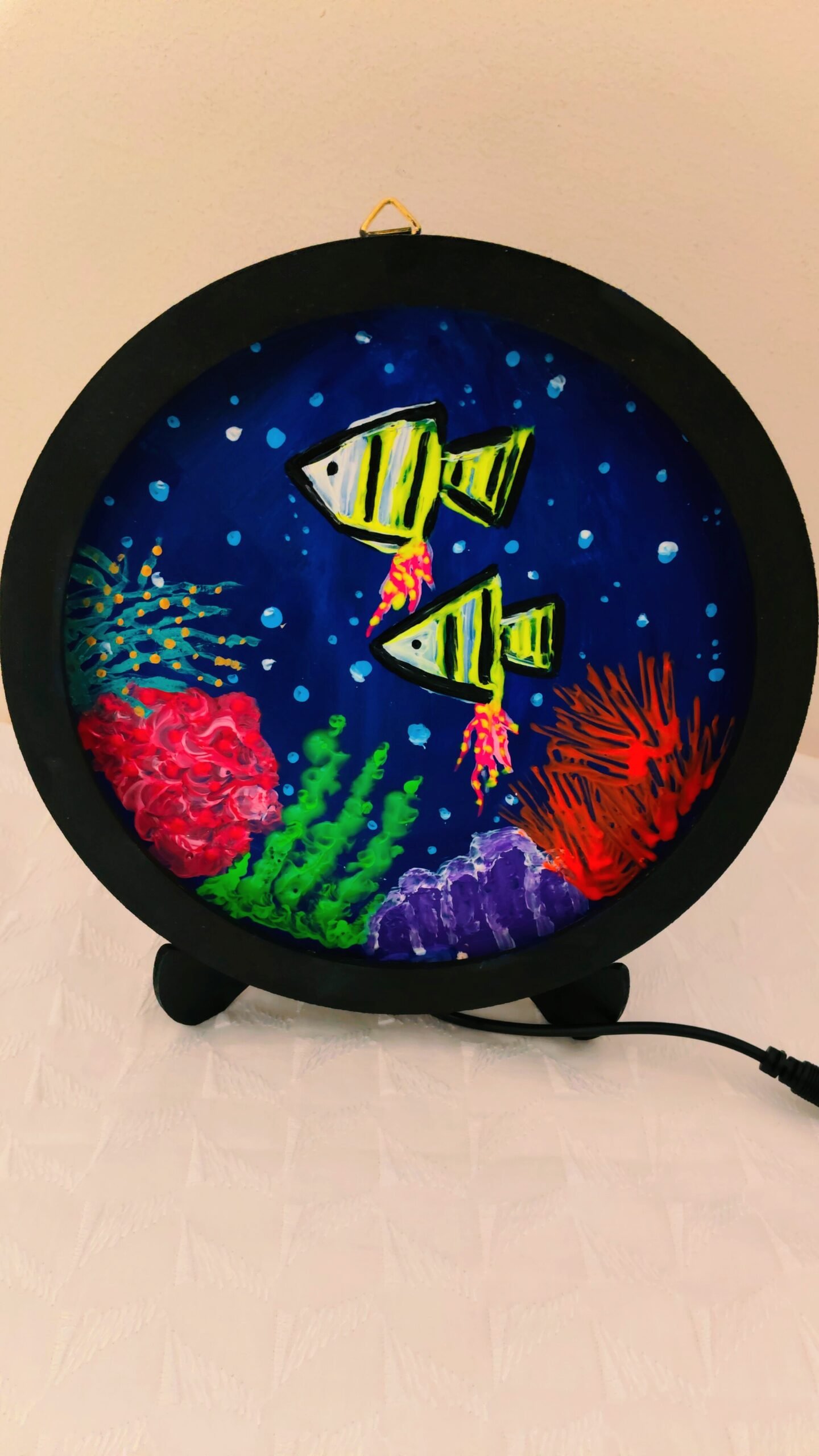 Coral Night Lamp, Underwater Ocean Decor, Hand Painted Fish Lamp, Coastal Home Decor - Image 5
