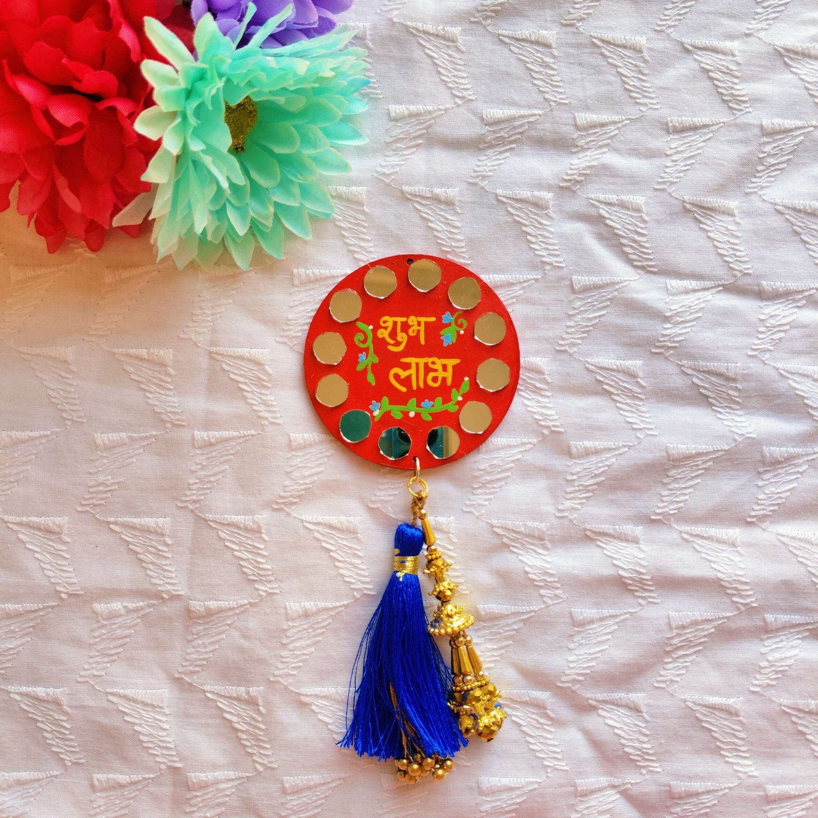 Handmade Diwali Gift Box for Loved Ones, 6-in-1 Indian Festive Gift Set, Hand-Painted Diya, Folk Art Cards & Shubh Labh Magnet - Image 7