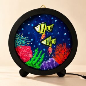 Coral Night Lamp, Underwater Ocean Decor, Hand Painted Fish Lamp, Coastal Home Decor